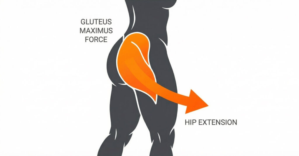 Gluteus maximus generating hip extension force